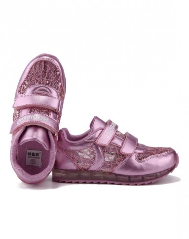 女童镂空浅紫色休闲运动鞋