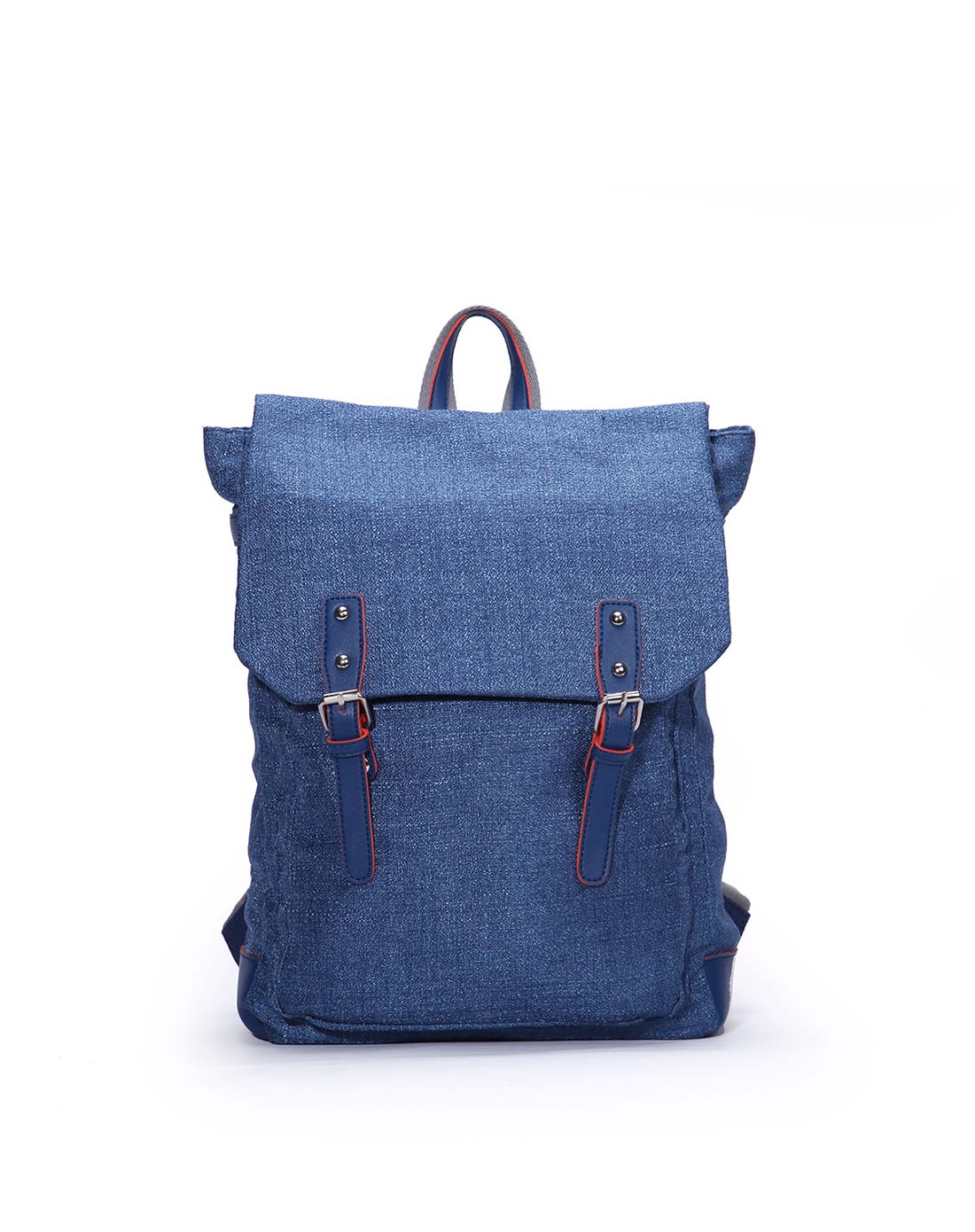 女款蓝色韩版学院麻布女士背包