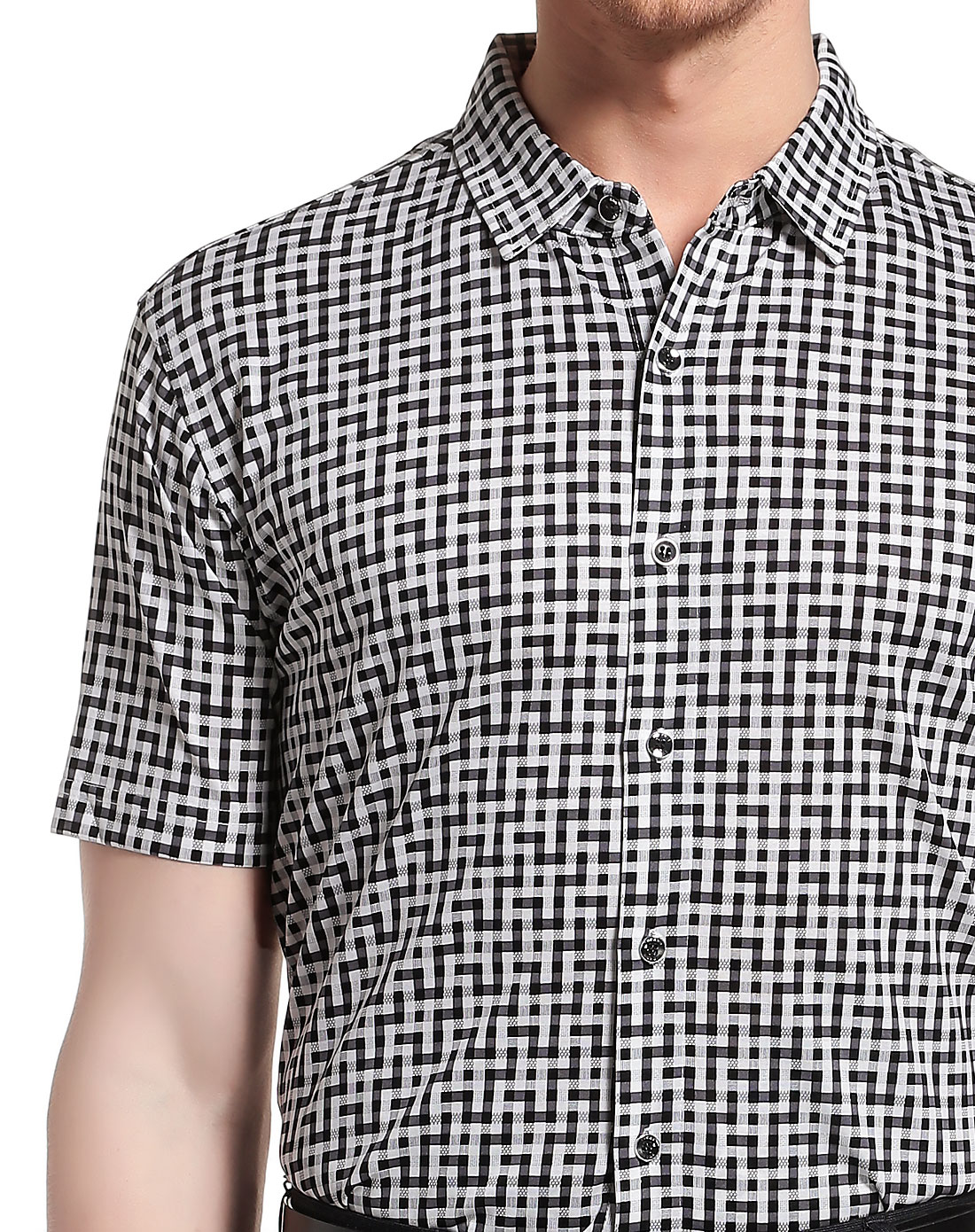 啄木鸟tucano黑灰/白色印花大方开襟短袖t恤ks352101-03_唯品会