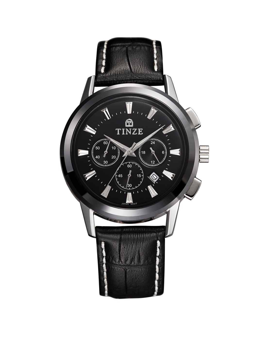 天逸系列男款石英时尚运动蓝宝石镜面皮带手表