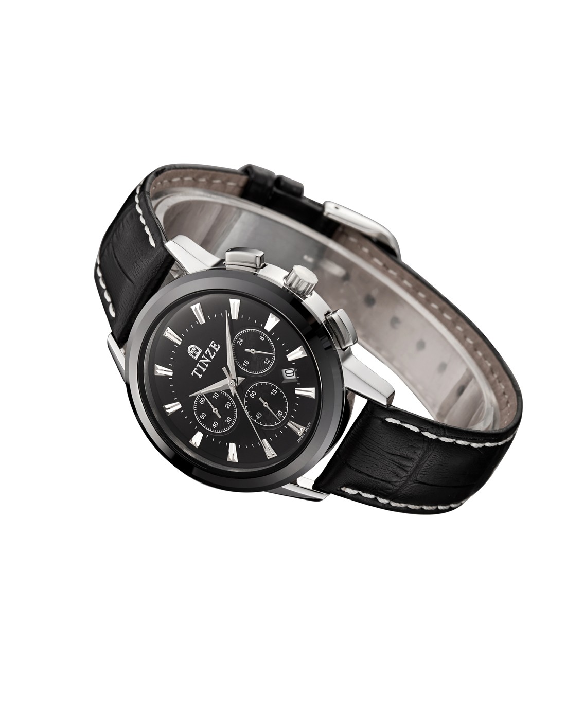 天逸系列男款石英时尚运动蓝宝石镜面皮带手表