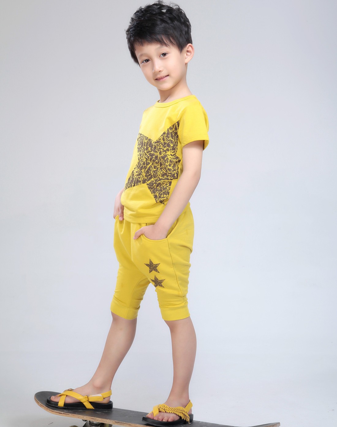 儿童套装精选专场小虎宝儿 男童明黄套装tx0119a_唯品会