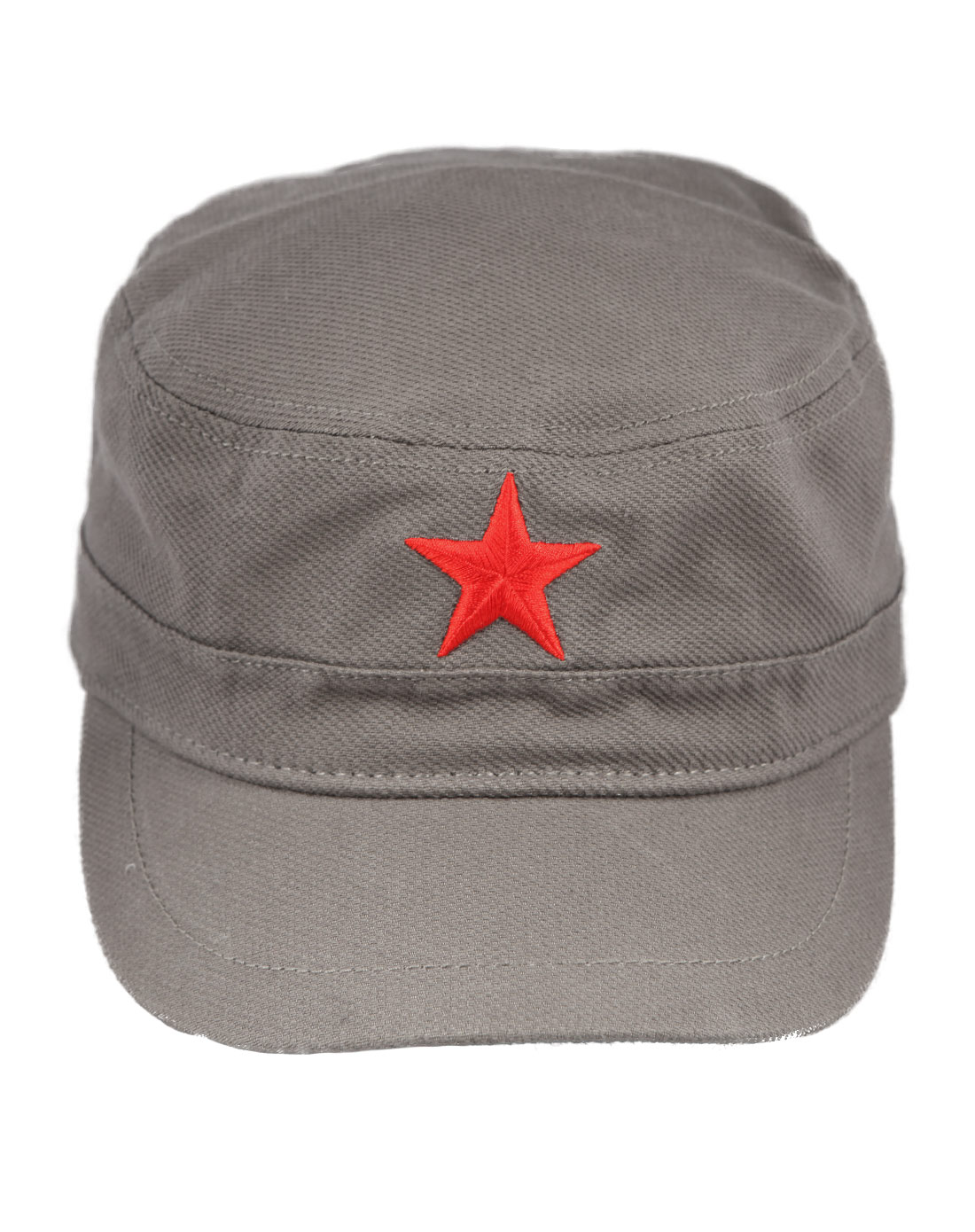 经典红五星 中性深灰军帽 简单时尚