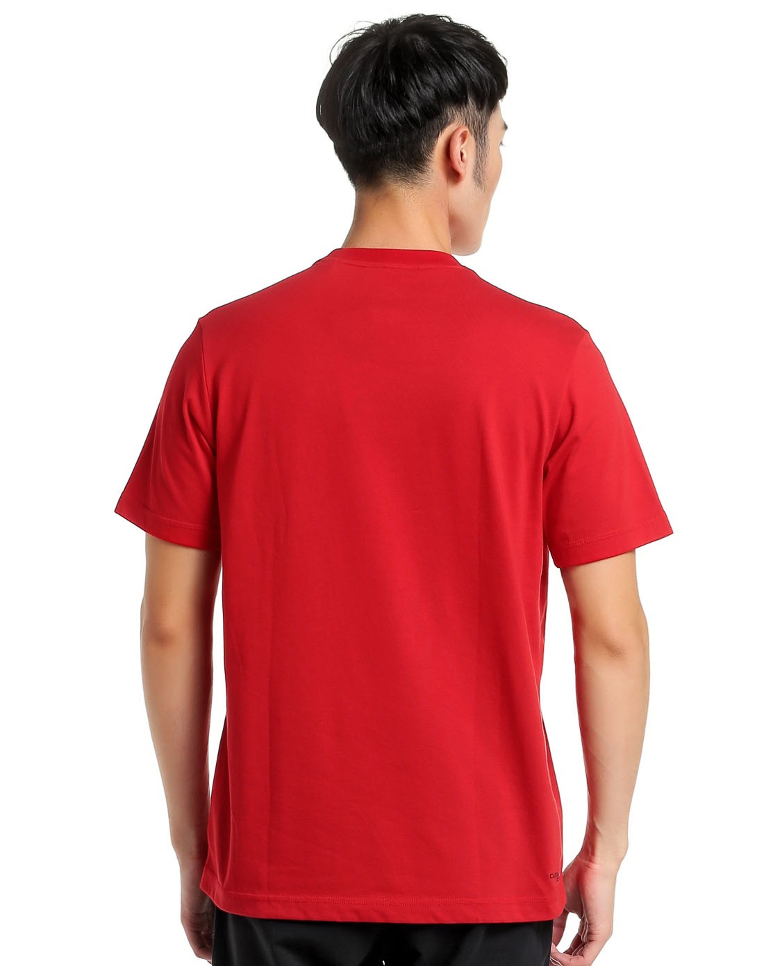 轻柔舒适 男款浅猩红色短袖t恤 简约圆领