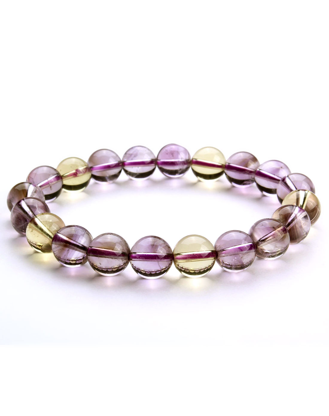 精选天然紫黄晶手链9mm