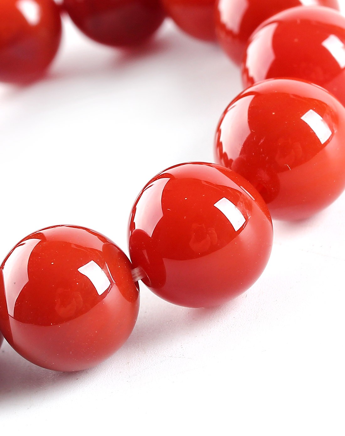 千美物语红火好运来!天然红玛瑙大珠手链16mm 附证书qm31q272_唯品会