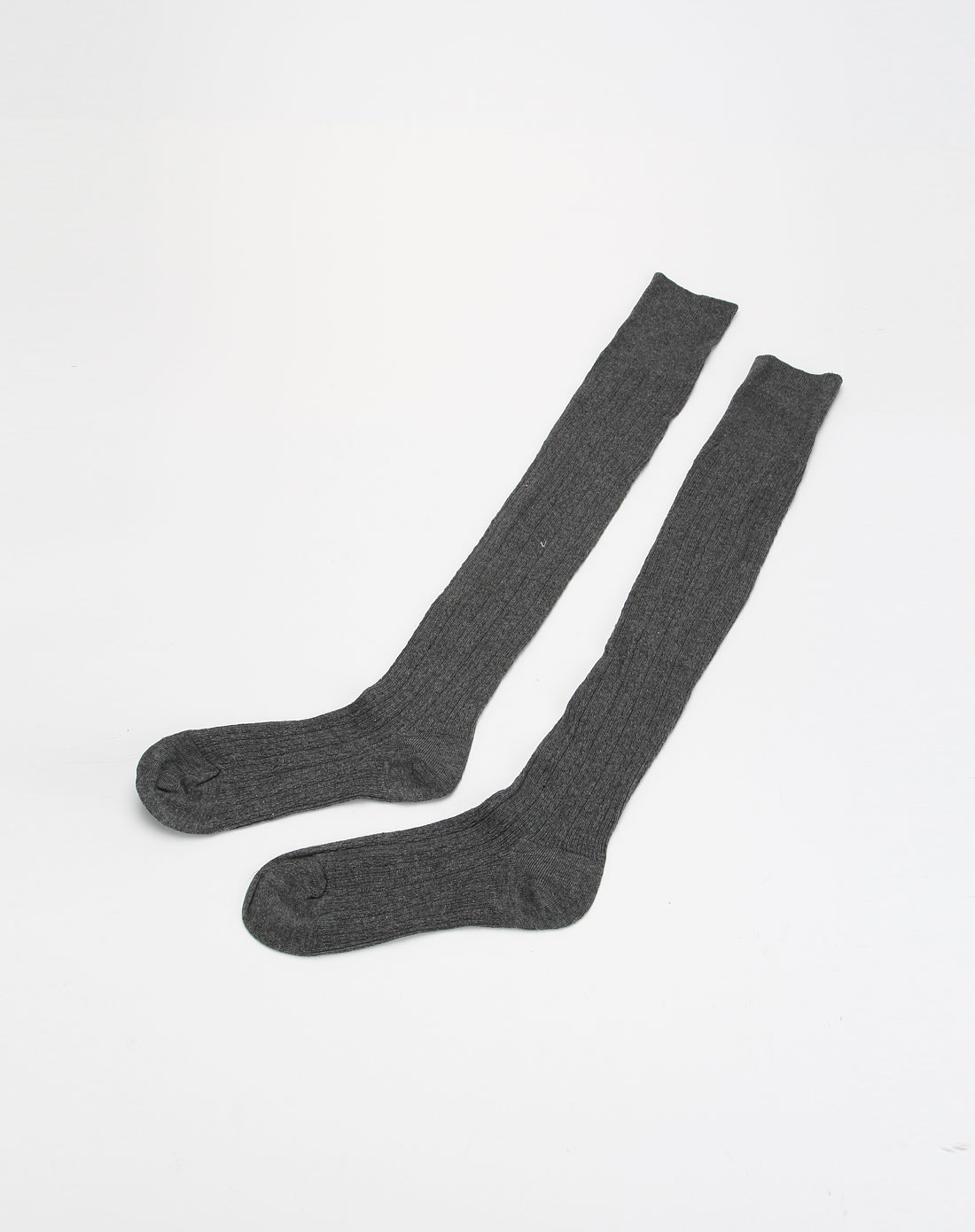 浅花灰色休闲提花长筒袜