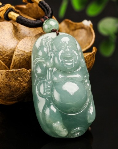 浑厚逍遥自在佛a货翡翠(附国检证书)