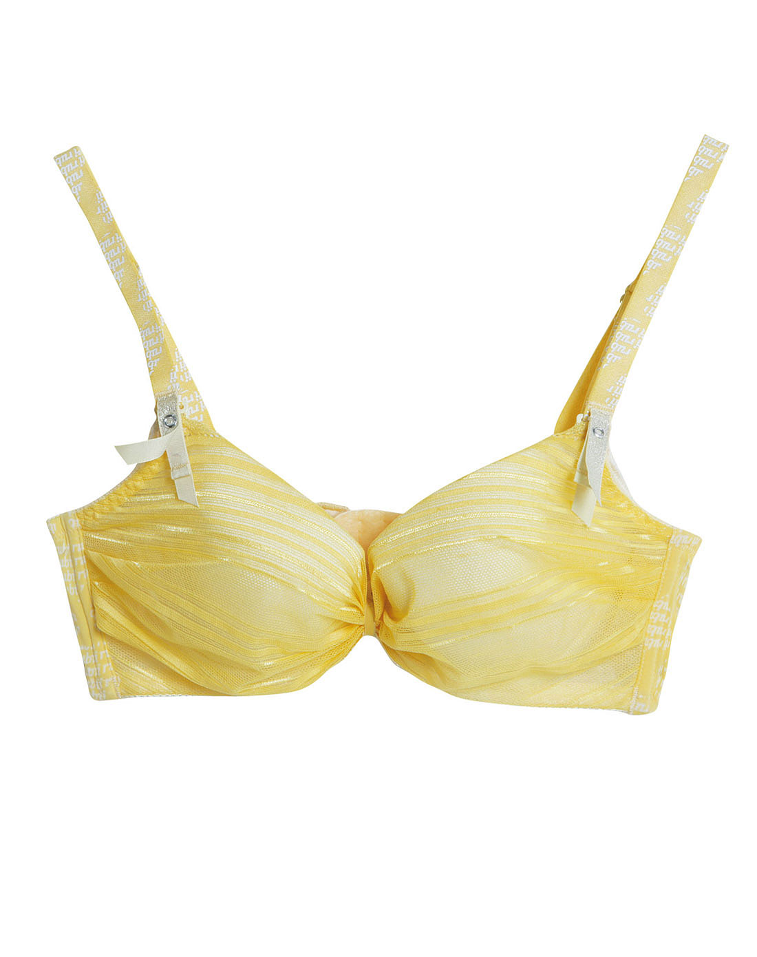 璐比rubii女士内衣专场-黄色时尚3/4杯抹胸式文胸