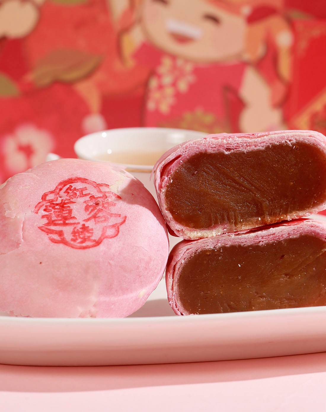 香港奇华 美味红绫莲蓉喜庆饼 女神最爱酥饼原装进口150g(二件起售)