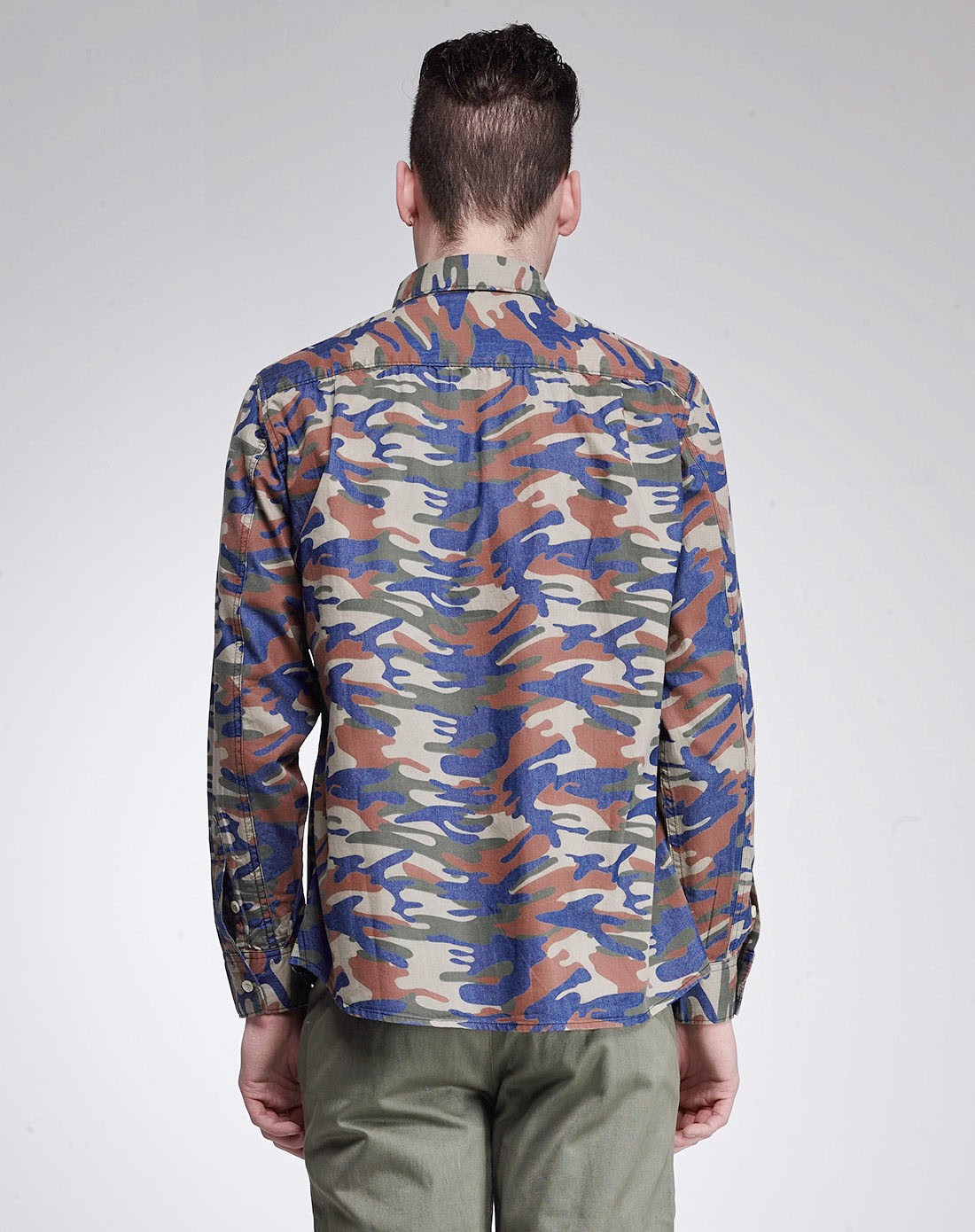 男迷彩色军事伪装迷彩衬衫
