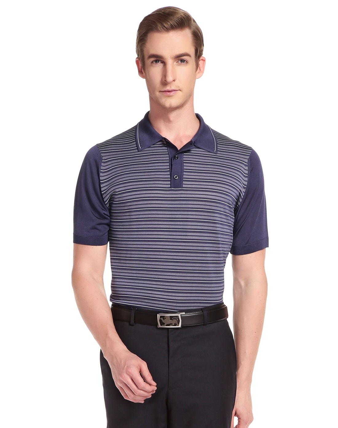 简约经典条纹拼接短袖t恤