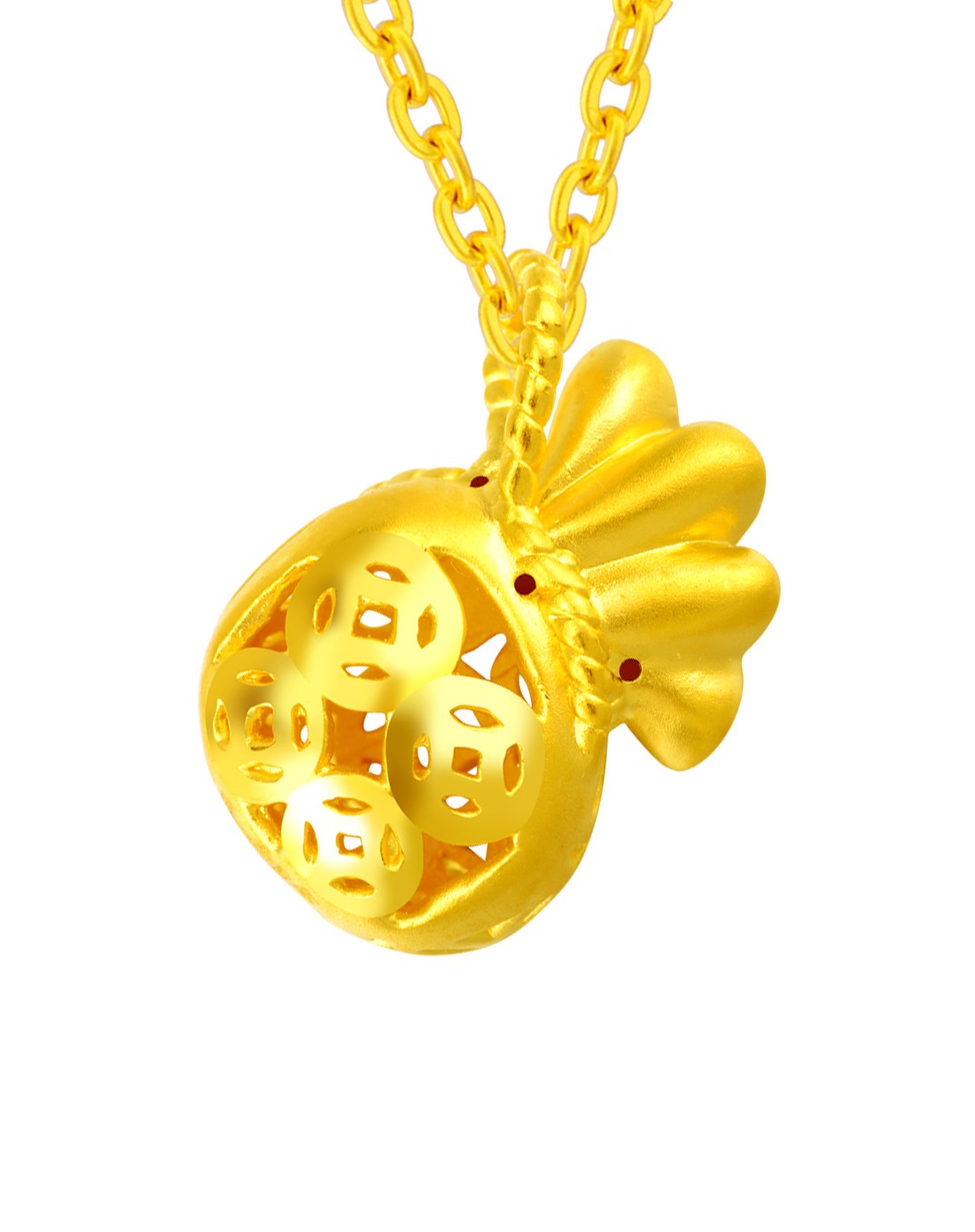 3d硬千足金黄金钱袋荷包满满(1.92克)