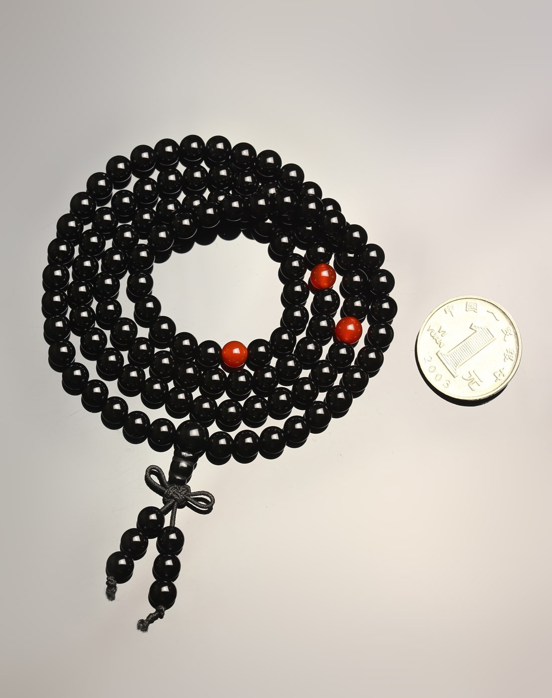 天然3a级黑玛瑙108佛珠附证书