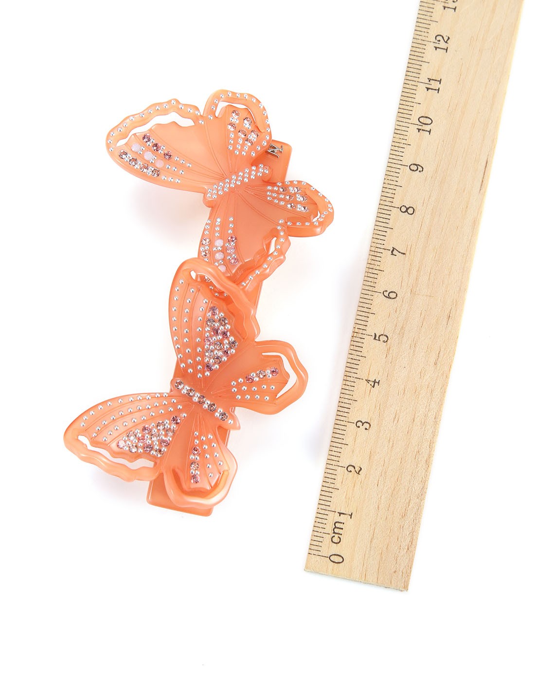 > 施华利法国手工立体镂空双蝴蝶发夹女头饰盘发卡子顶夹