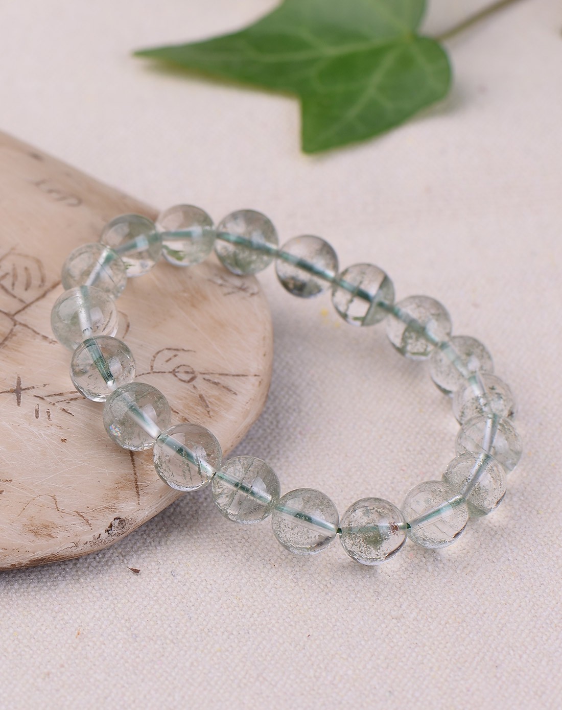 聚福旺财 满天星绿幽灵手链10mm(±1)