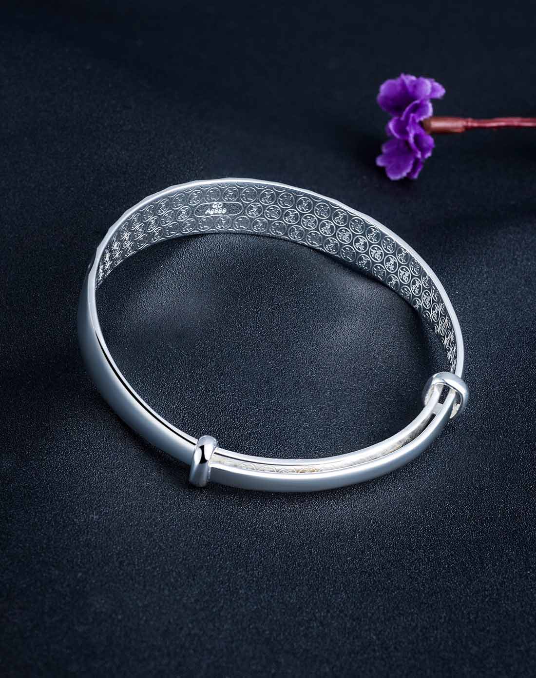 美鱼鳞千足银手镯