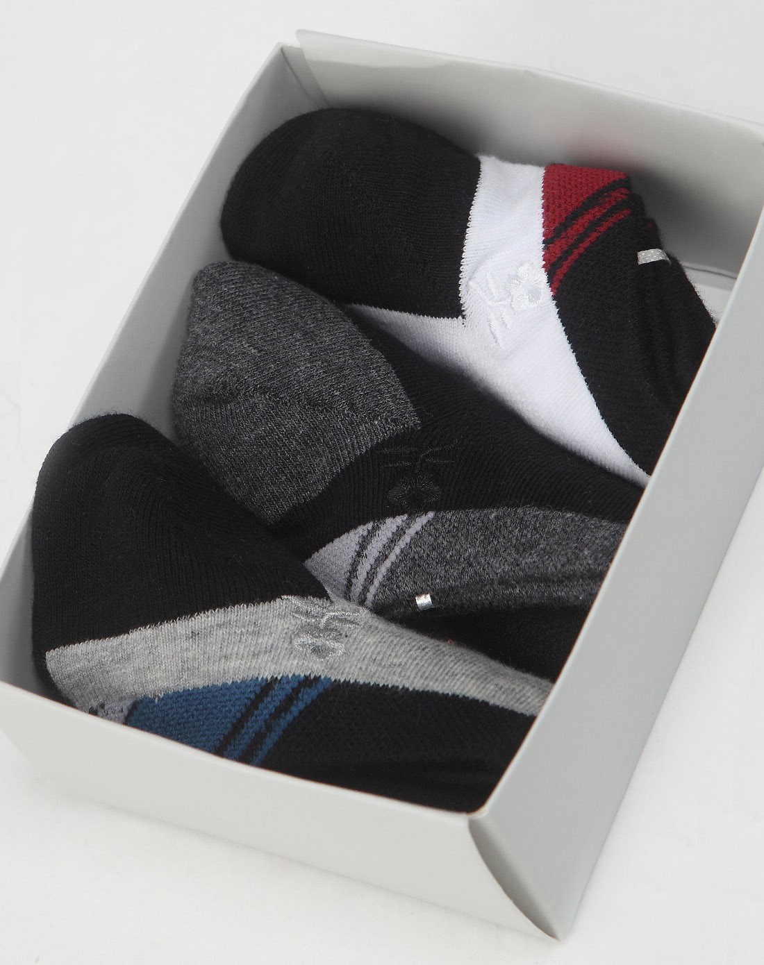 3双混色梦特娇精梳棉男船袜