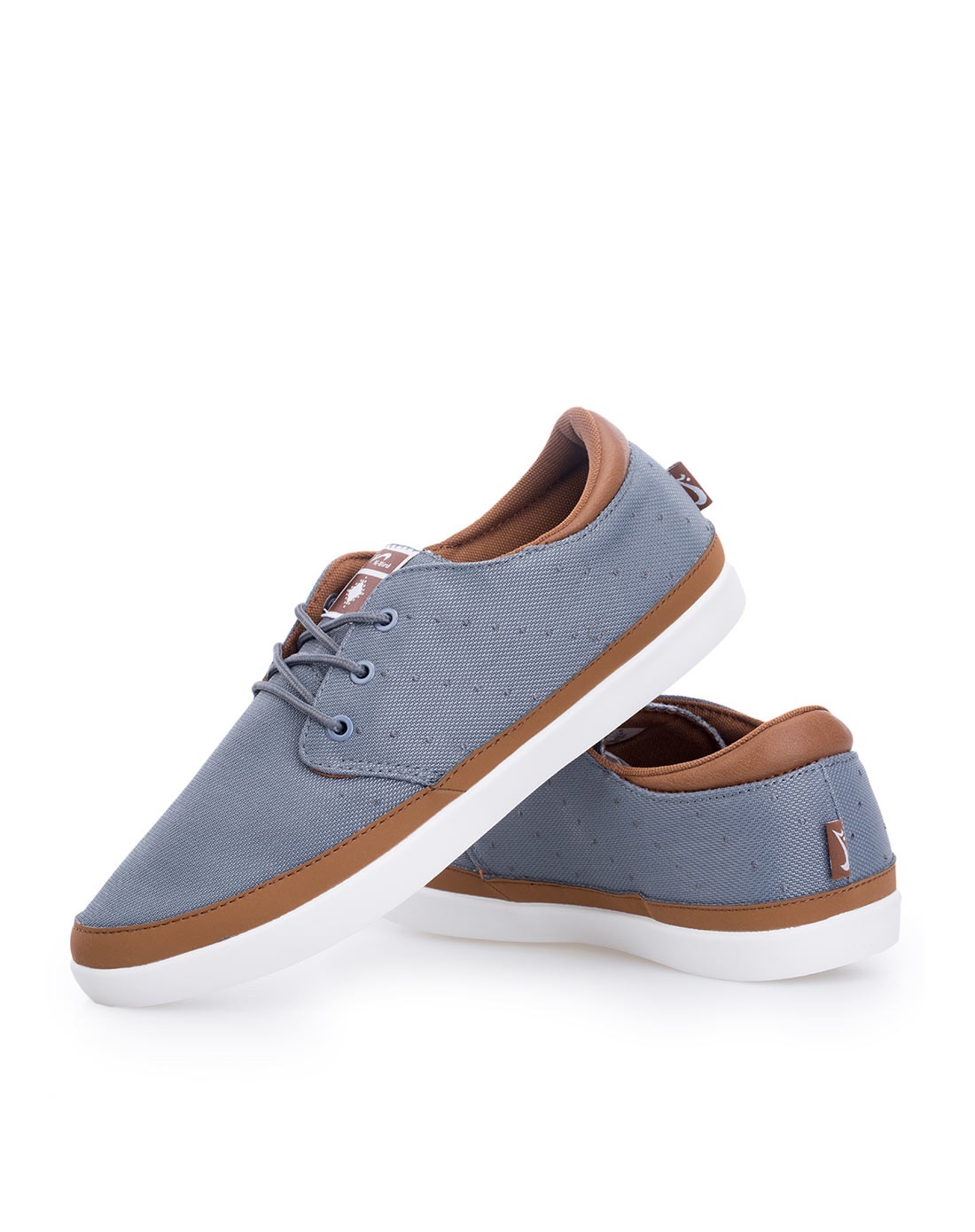 轻便透气 男款浅灰配麦棕色休闲鞋 舒适大方