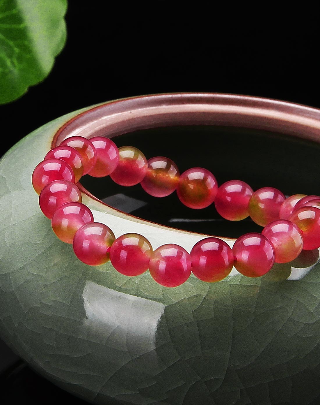 旺运聚财冰种西瓜石手串(附证书)