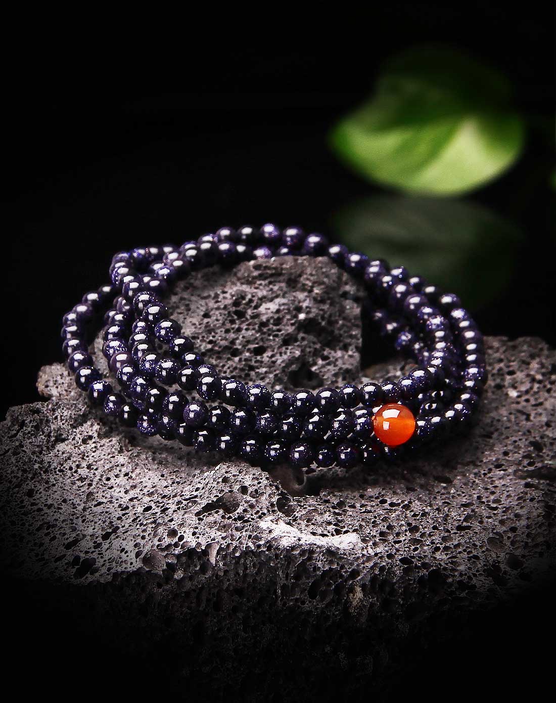 蓝星石转运5圈圆珠手串