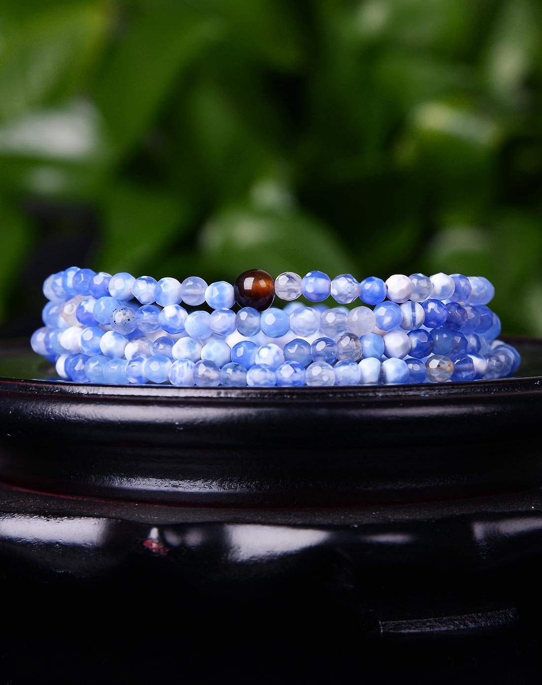 迷醉海洋蓝玛瑙多圈手串(附证书)