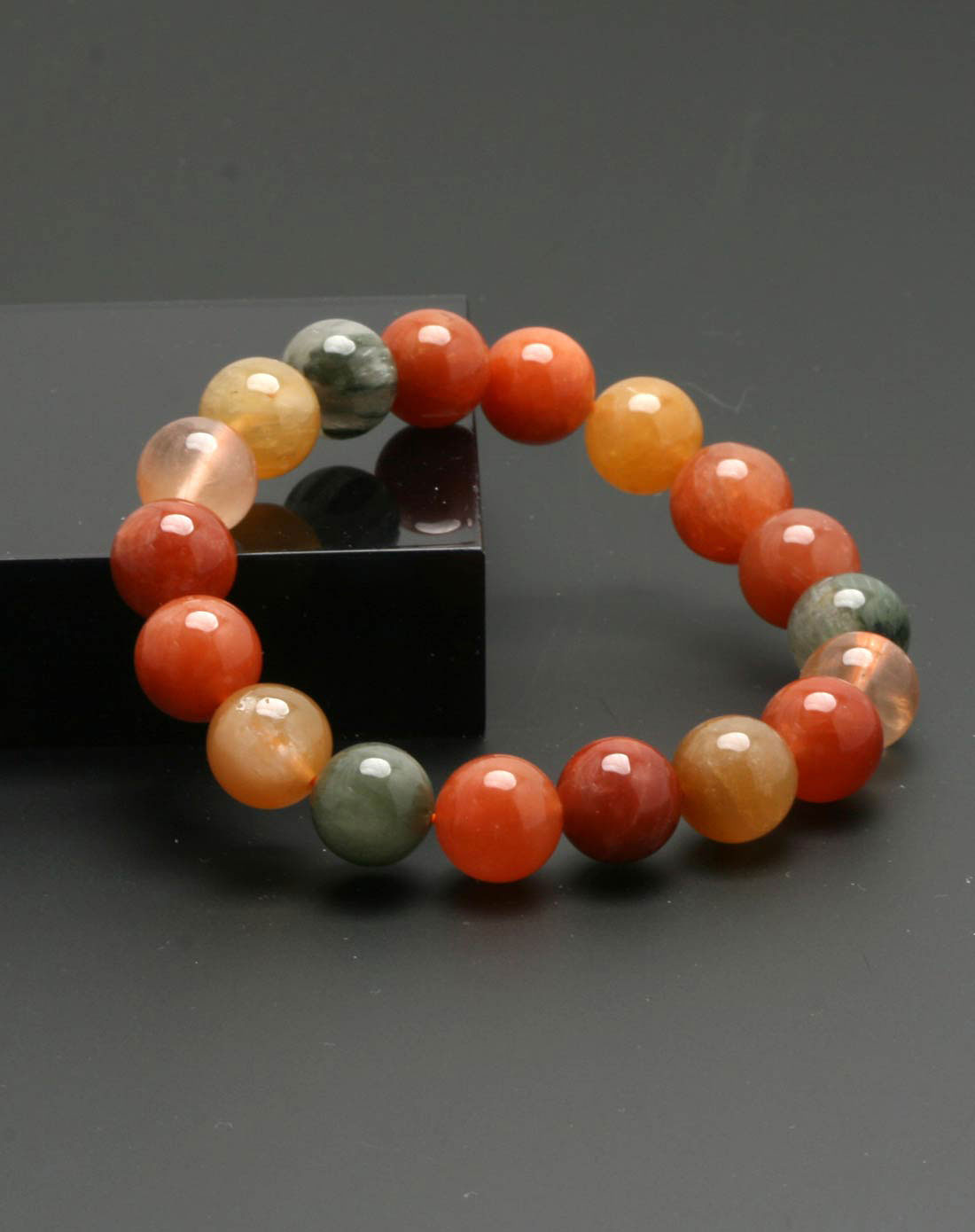 天然水晶手链-发晶糖果色福禄寿(12-11mm)