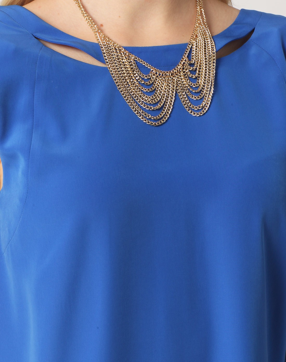 雀蓝色无袖上衣