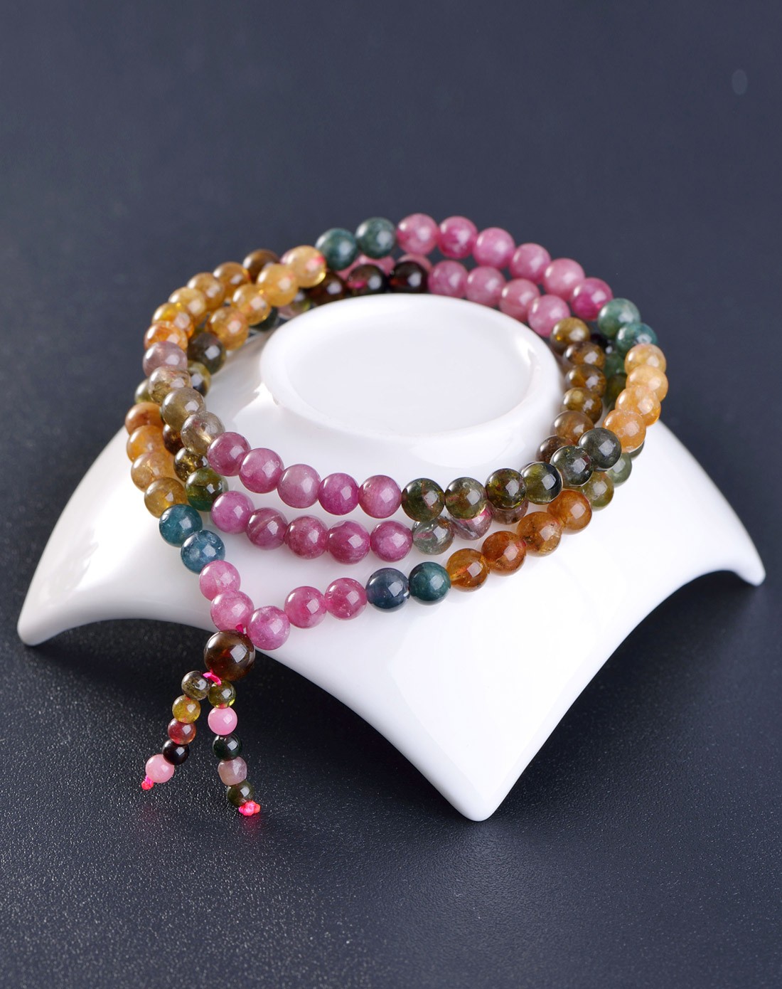 宝菲尔bofieer 天然碧玺串珠手链可绕3圈附证书