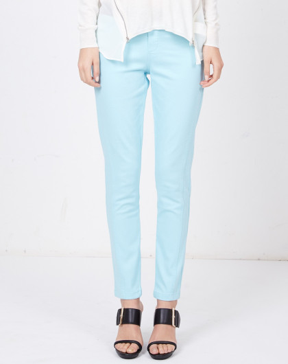 浅薄荷色牛仔裤