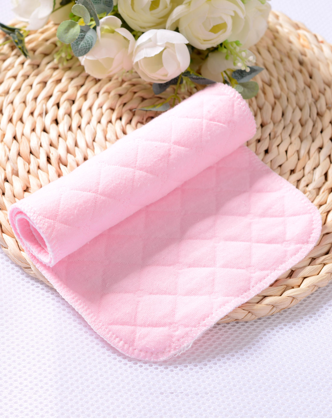 三层加厚天然吸水透气尿片2片装(粉色)