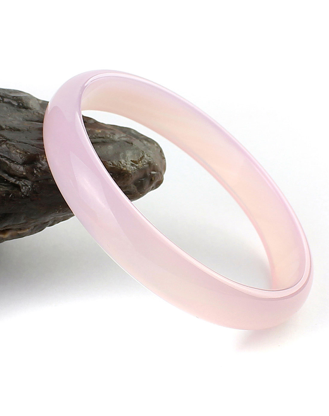 3a级天然粉玉髓手镯款一