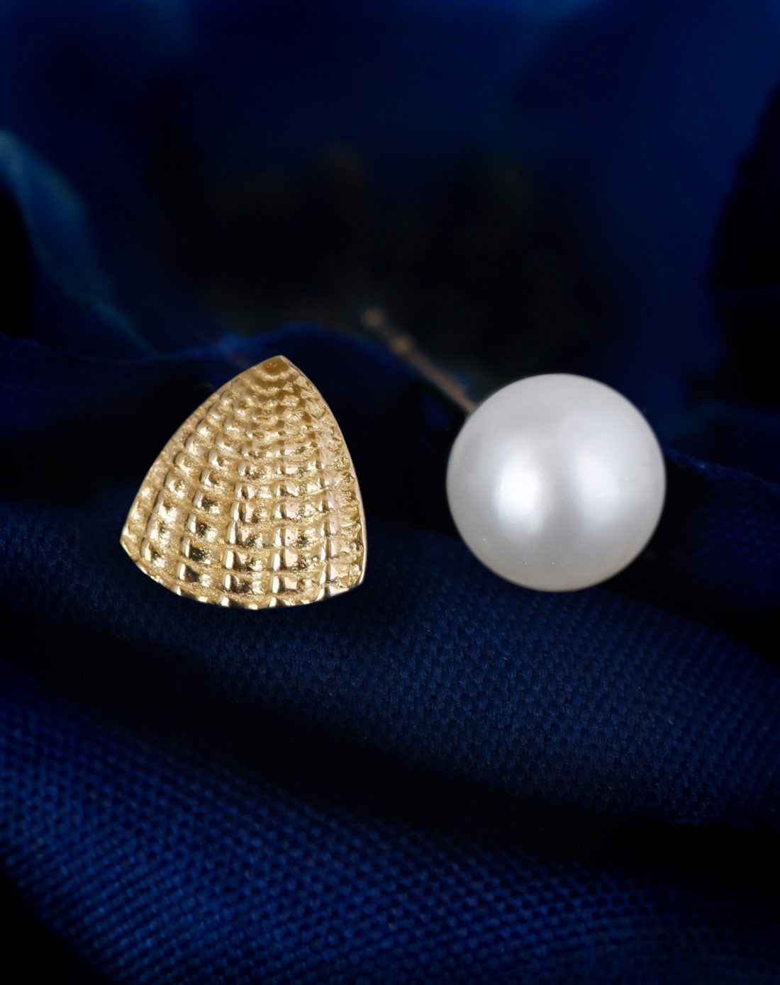 agovski珠宝首饰专场不对称的优雅14k黄金天然淡水珍珠天然贝壳优雅