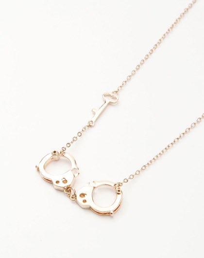 玫瑰金色别致爱的枷锁项链