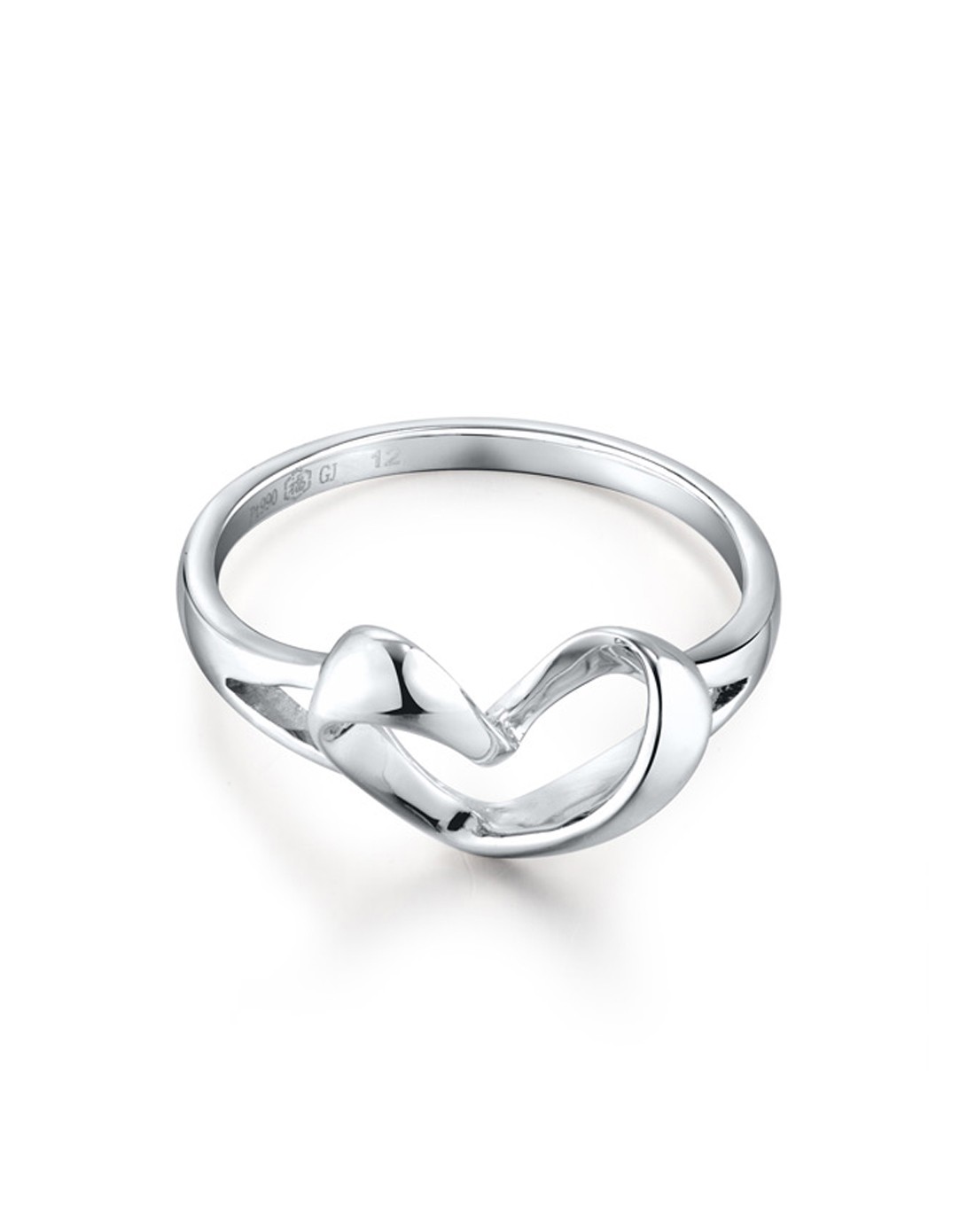 娉婷系列pt990心思铂金12圈戒指2.96克