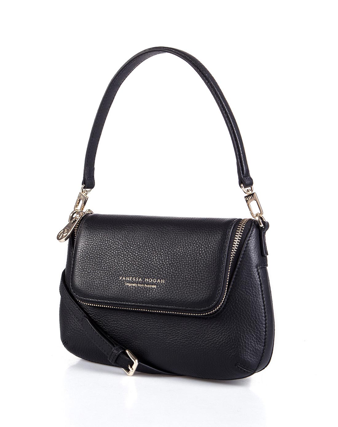 vh 真皮淑女手提单肩包 黑色
