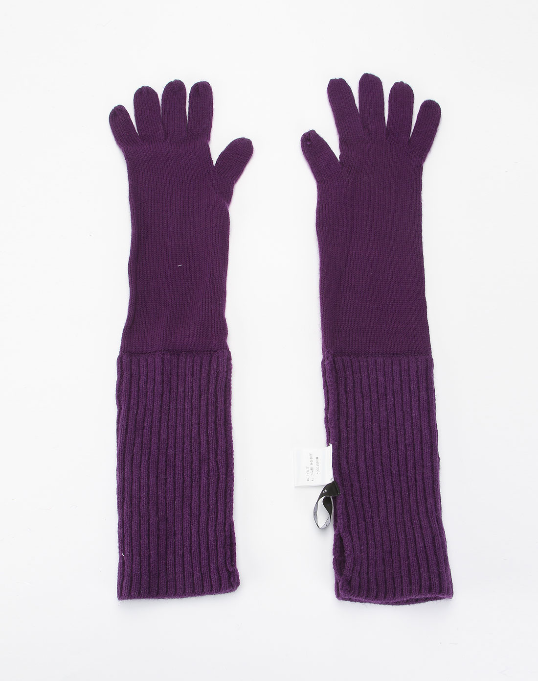 深紫色翻折手套