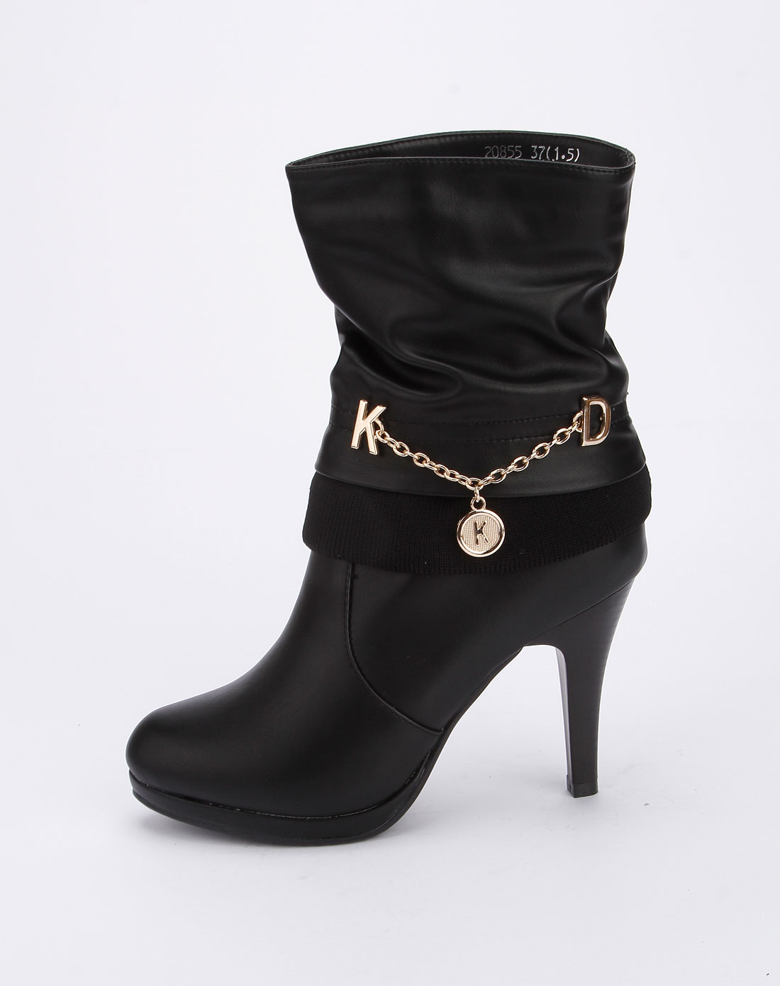 fasoli女鞋专场-黑色高跟时尚短靴