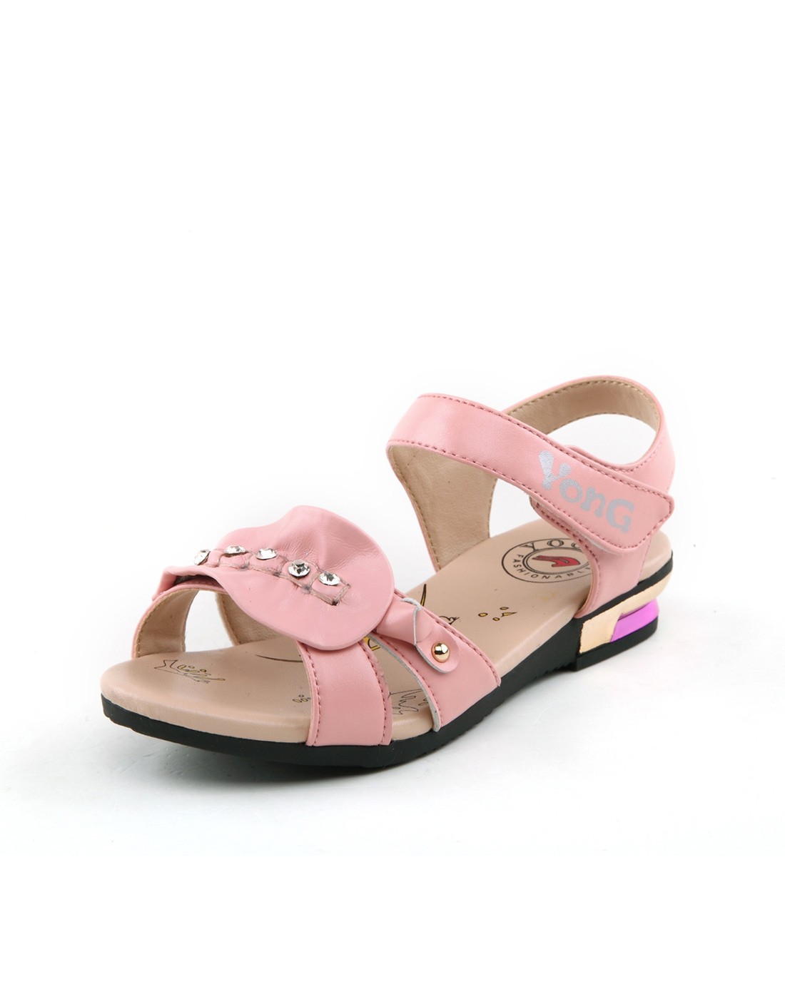 夏季精品童装童鞋永高人ygaor 夏季新品女小童粉红凉鞋pl8228-02_唯品