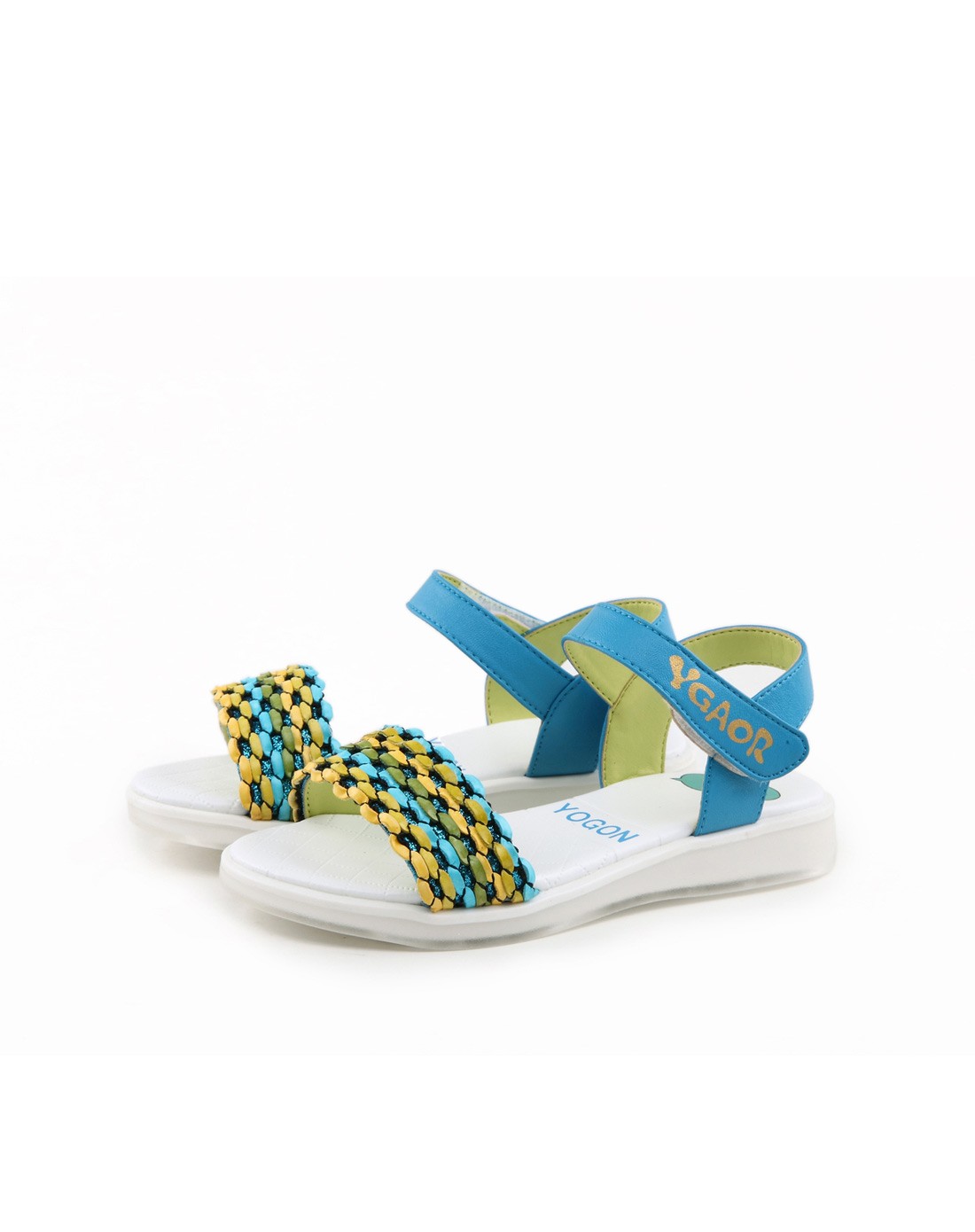 夏季精品童装童鞋永高人ygaor 夏季新品女小童蓝色凉鞋pl8265-04_唯品