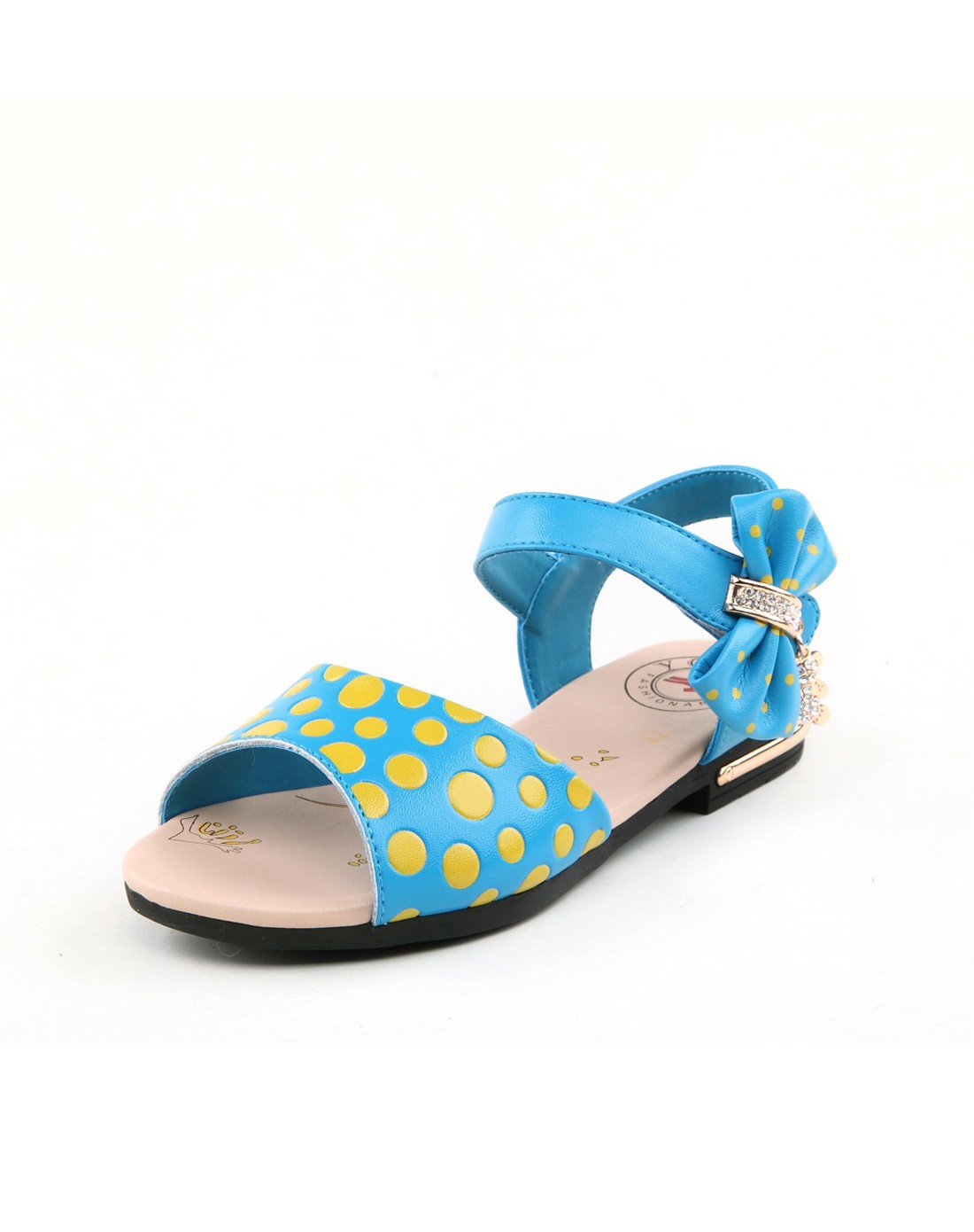 夏季精品童装童鞋永高人ygaor 夏季新品女中童蓝色皮凉鞋pl9265-04