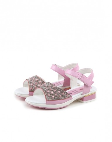 夏季精品童装童鞋永高人ygaor 夏季新品女中童粉红凉鞋pl9268-01_唯品