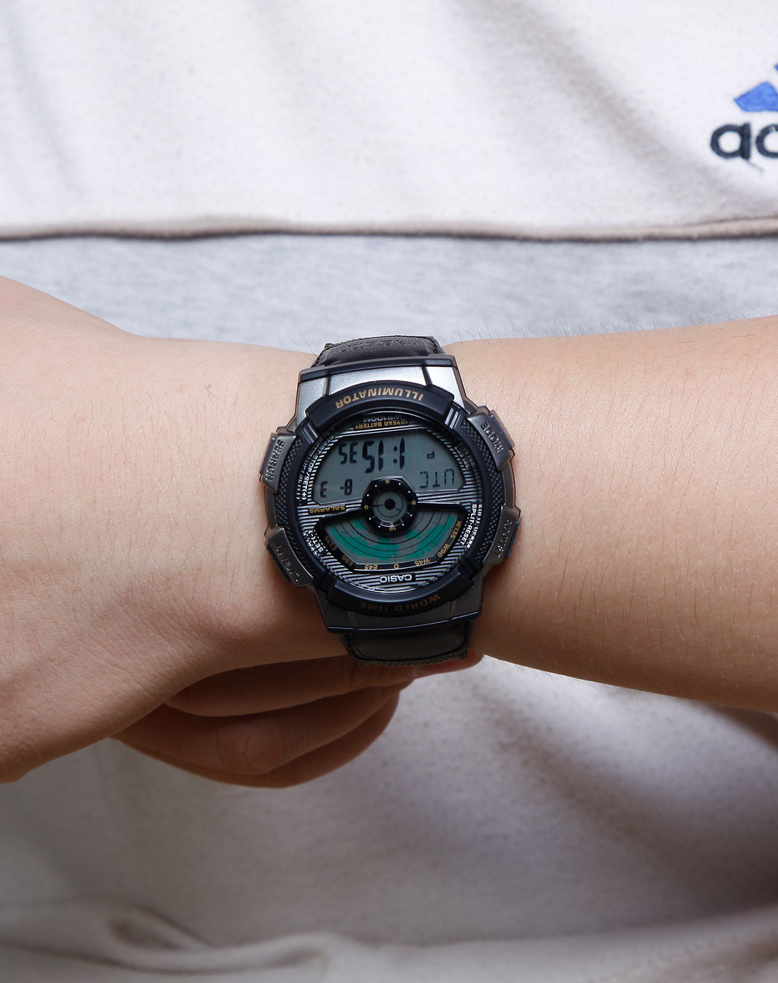 卡西欧男款大众系列绿/黑色活力电子表ae-1100wb-3avdf_唯品会