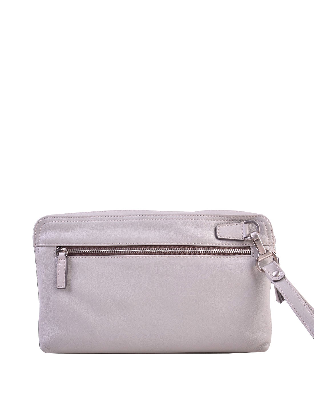 男款灰白色韩版时尚牛皮手拿包