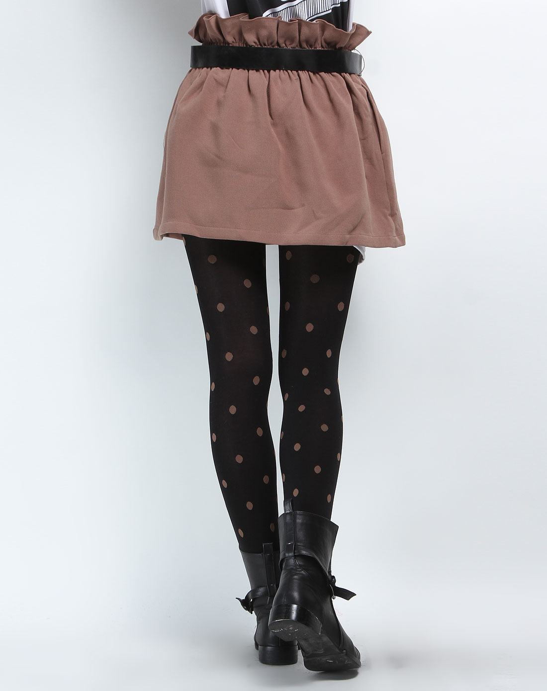 深卡其色优雅短裙