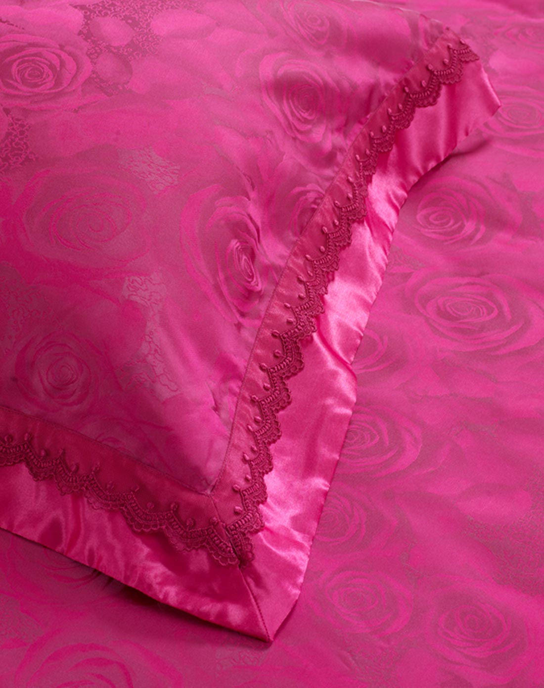 1.8米床60支仿真丝提花婚庆床单六件套-玫瑰婚典