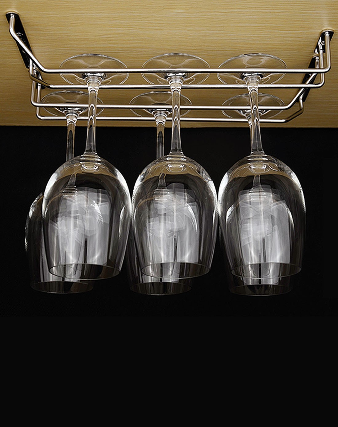 huskey 304不锈钢红酒杯挂架(中号2件套装)