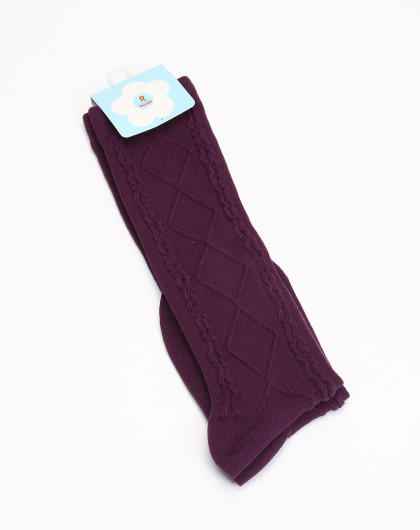 梦特娇montagut 女童紫色长筒袜