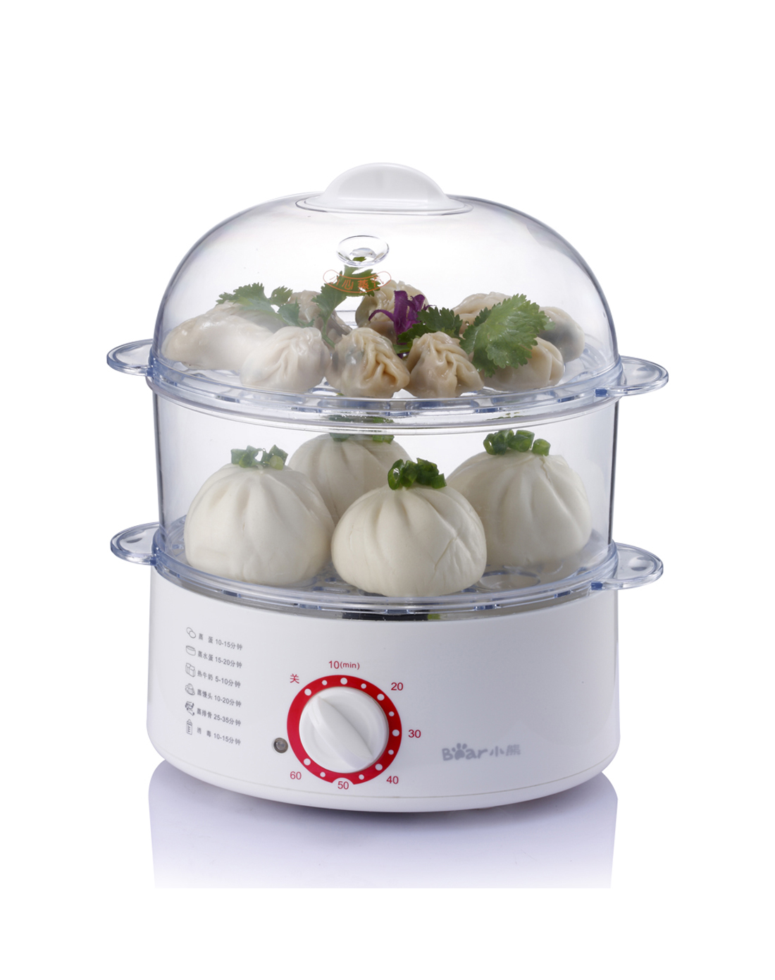 白色两层电蒸锅2.6l