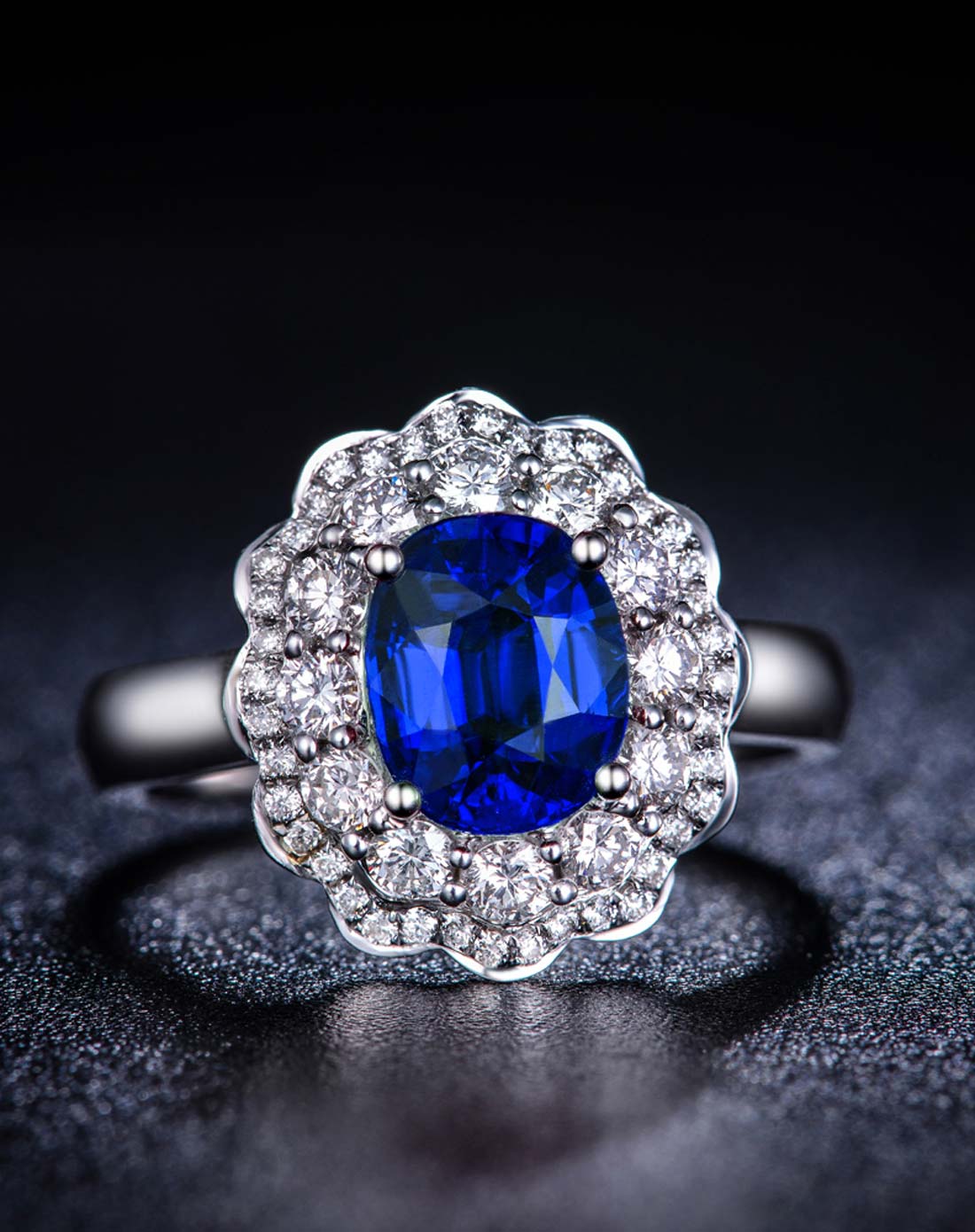 伊士蔓ilsommo珠宝专场1克拉白18k蓝宝石女戒ysmw06109-lb_唯品会